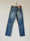 W25 L28 Levis 501 vintage 25” measured waist medium faded blue whiskers made in y2k