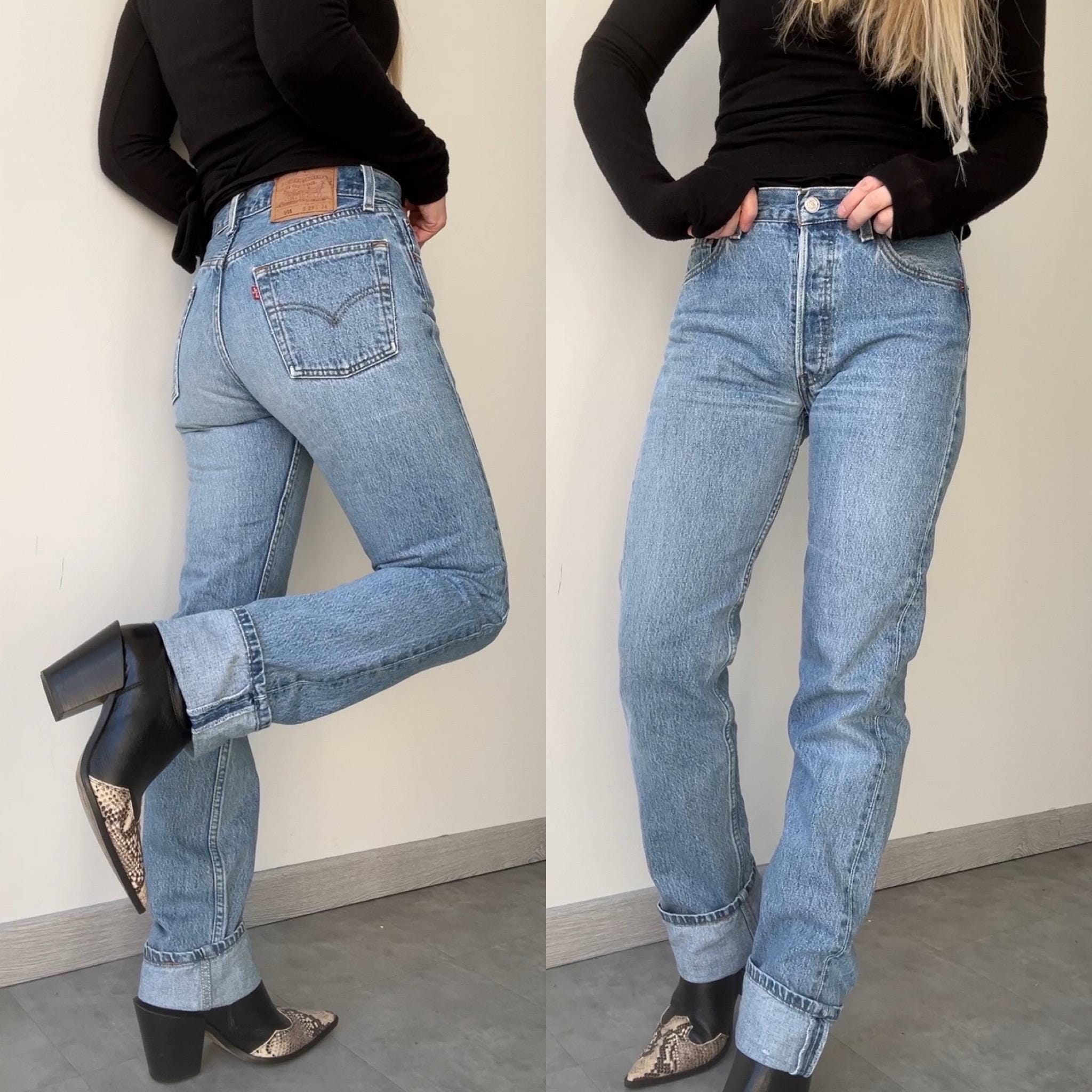 Levis 501 vintage w27 L33 Levi’s medium blue shade made in USA 90s straight leg jeans 501 vintage 26”/27” waist tbcengland