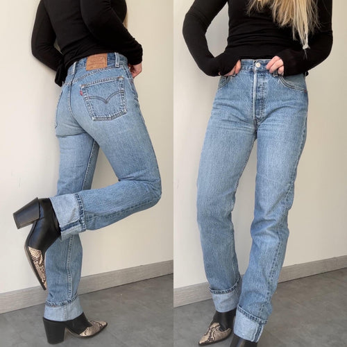 Levis 501 vintage w27 L33 Levi’s medium blue shade made in USA 90s straight leg jeans 501 vintage 26”/27” waist tbcengland