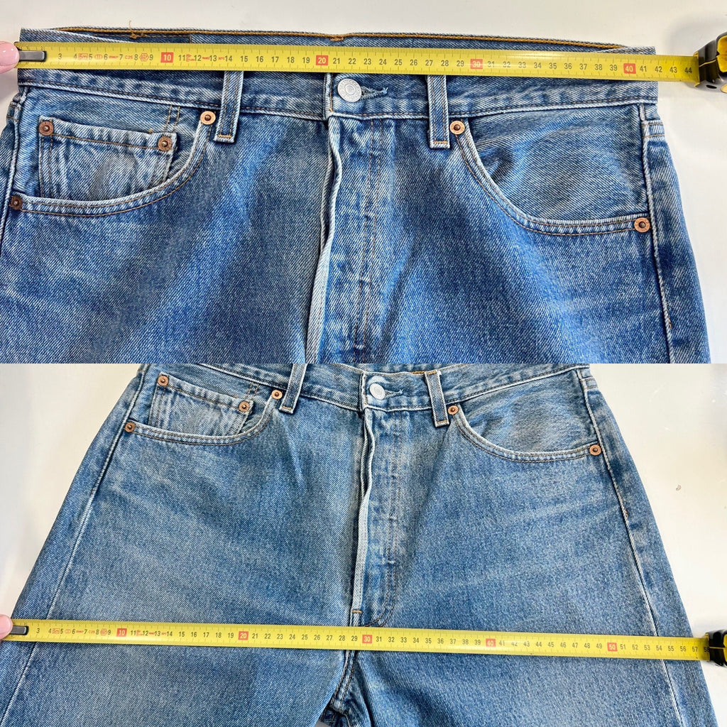 Levis 501 jeans w33 L33 raw blue faded dark blue denim 501 vintage Levi’s faded blue denim 501 vintage