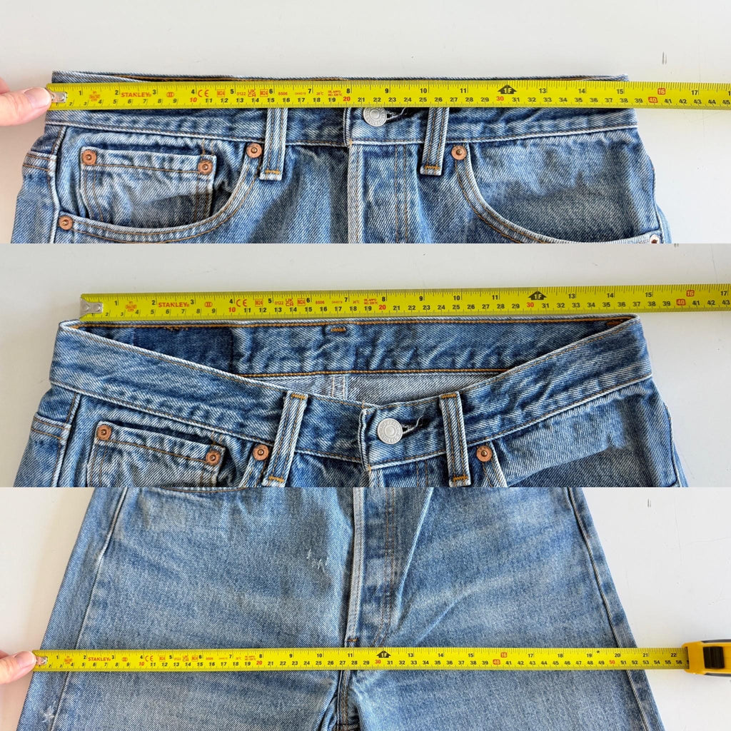 W30 L31 Levis 501 vintage 29-30” measured waist raw blue made in USA 90s
