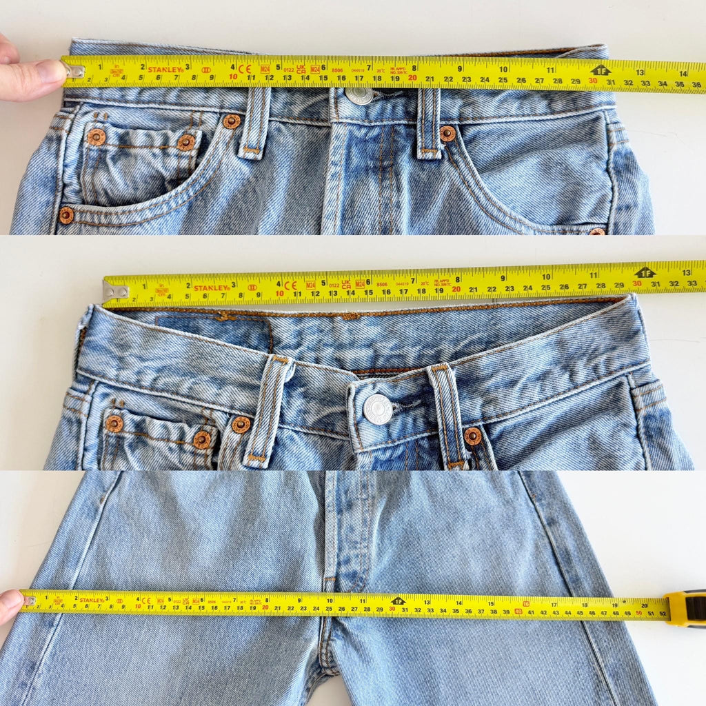 W24 L31 Levis 501 vintage 23-24” measured waist light blue made in turkey  90s hol