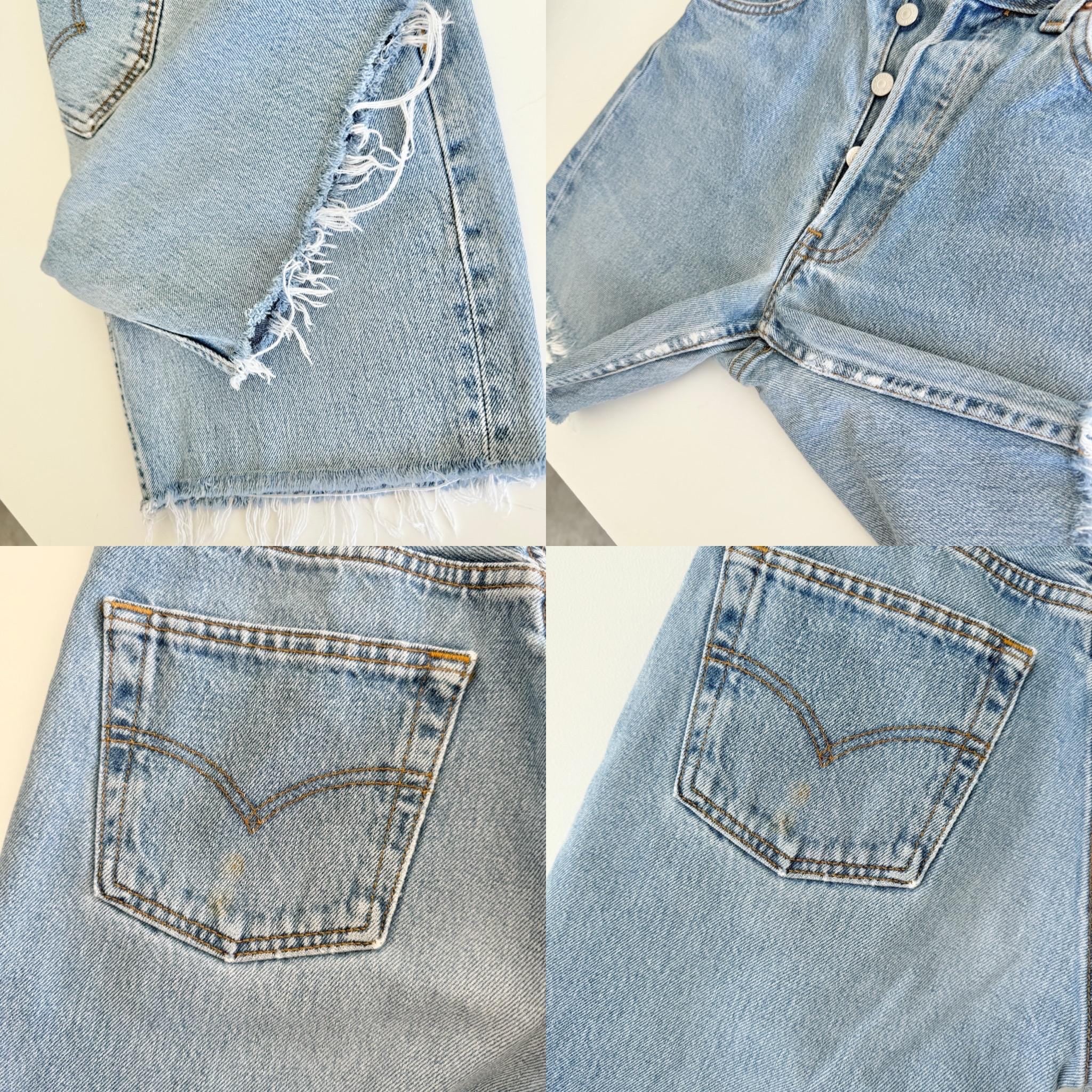 w27 Levis 501 vintage shorts 26-27” waist light blue 501s made in 90s cut shorts (mayuk)