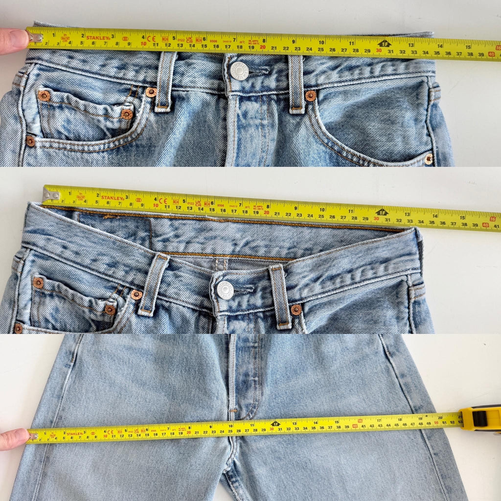 W27 L32 Levis 501 vintage 26-27” measured waist faded light medium blue year 2000 made in turkey new