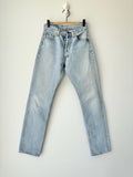 W25 L31 Levis 501 vintage 25” measured waist medium light blue made in 90s