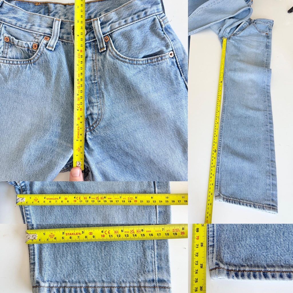 W23 L29 Levis 501 vintage 22-23” measured waist light blue made in 90s hol