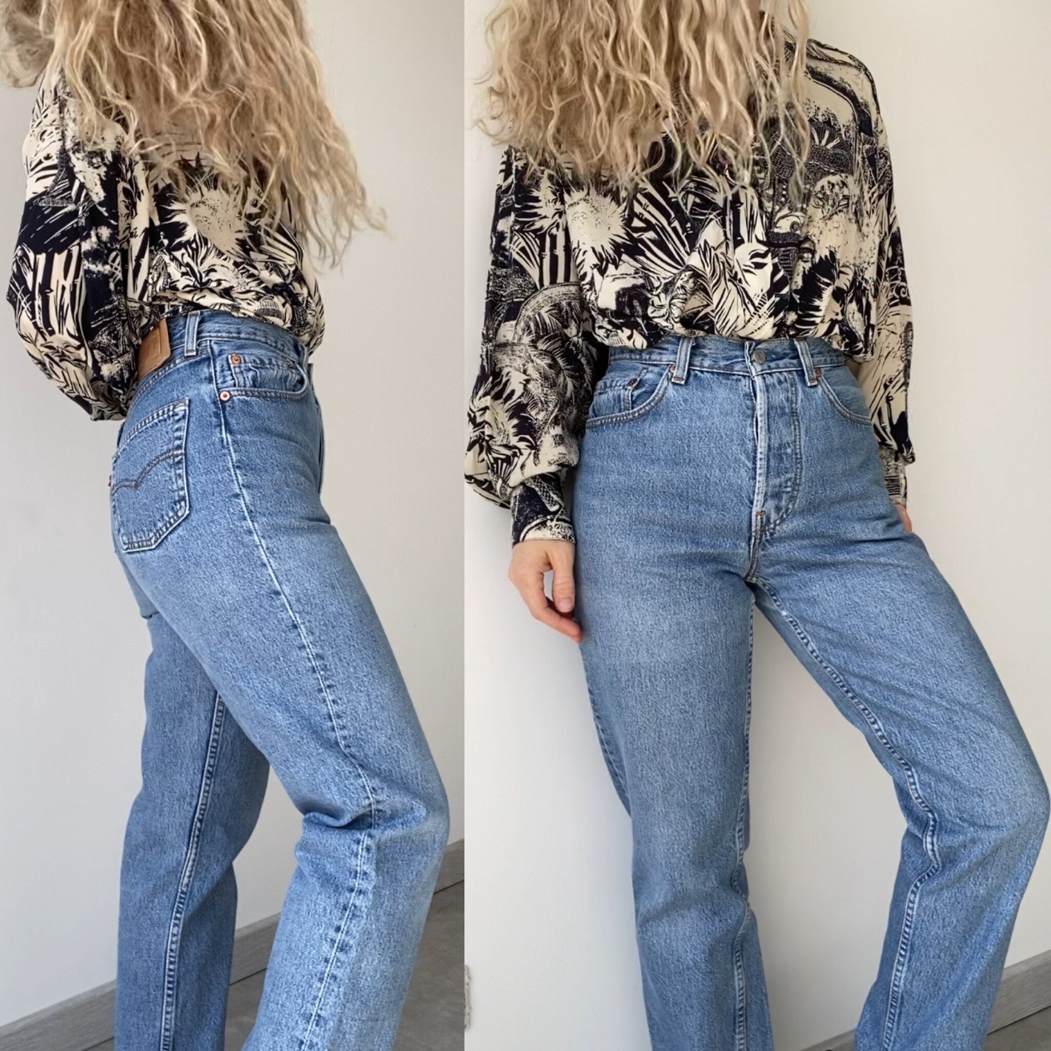 Vintage Levi’s 901  w26” L28” made in USA  Faded medium blue denim