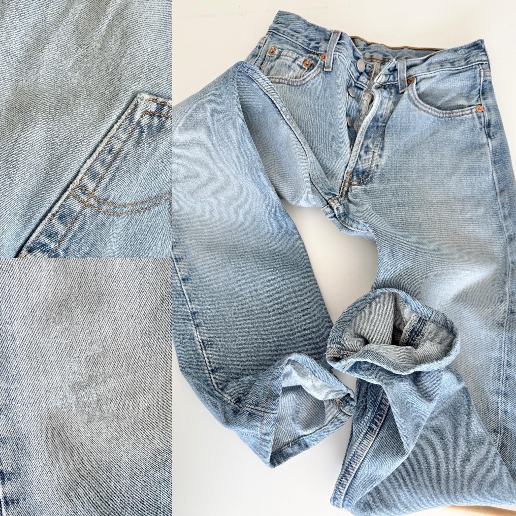 W25 L27 Levis 501 vintage 24-25” measured waist medium blue 90s made in France