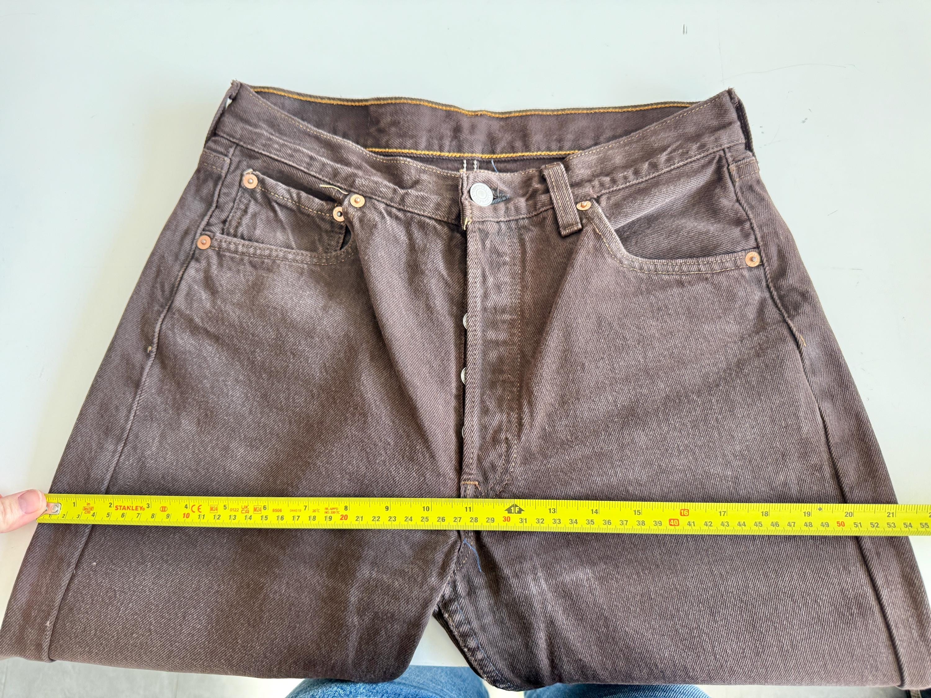 W28 L26.5 vintage Levis 501 27-28” measured brown made in USA 90s