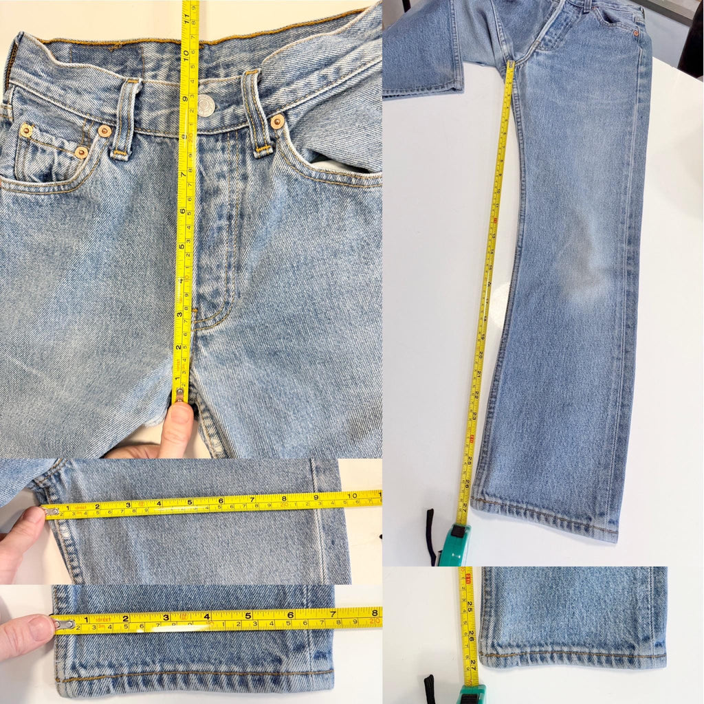 Softer w22 L27 Levis 501 vintage medium blue 90s denim straight leg jeans 501 21”/22” waist