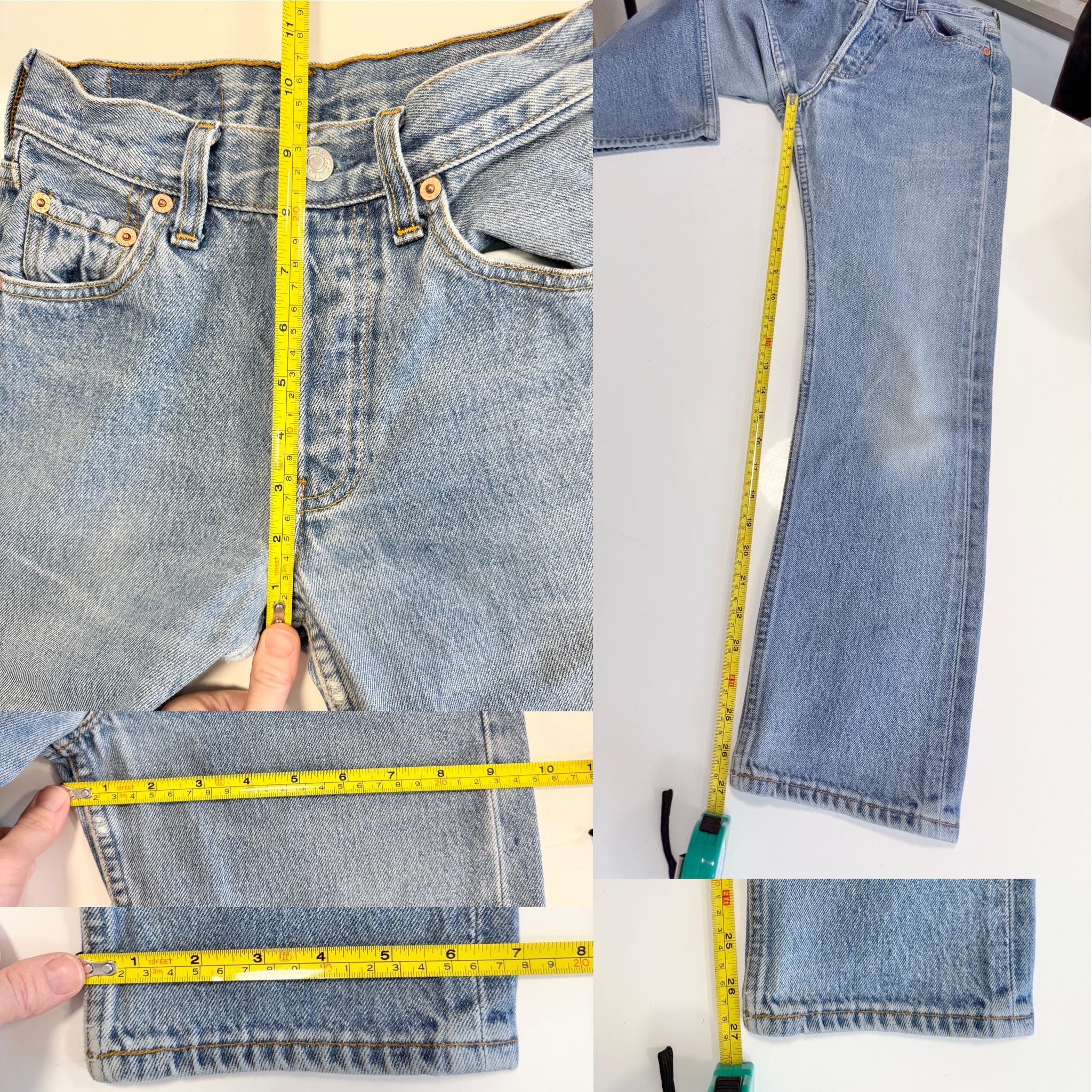 Softer w22 L27 Levis 501 vintage medium blue 90s denim straight leg jeans 501 21”/22” waist