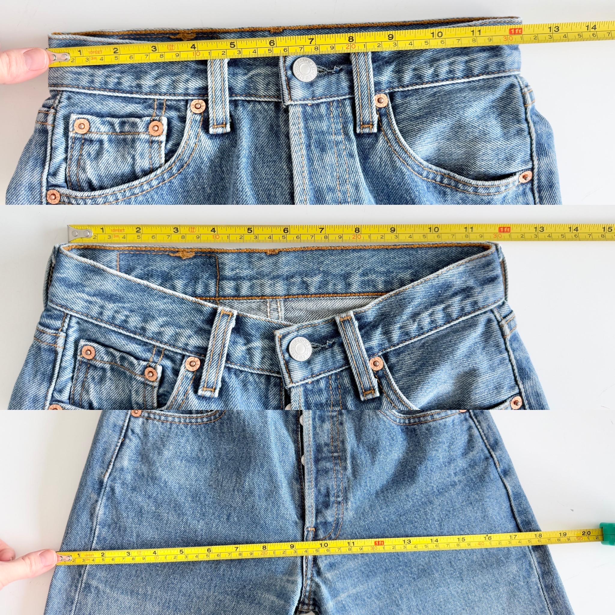 Levis 501 vintage w24 L31 medium blue  501s 90s straight leg jeans 501 23”/24” waist (januk)