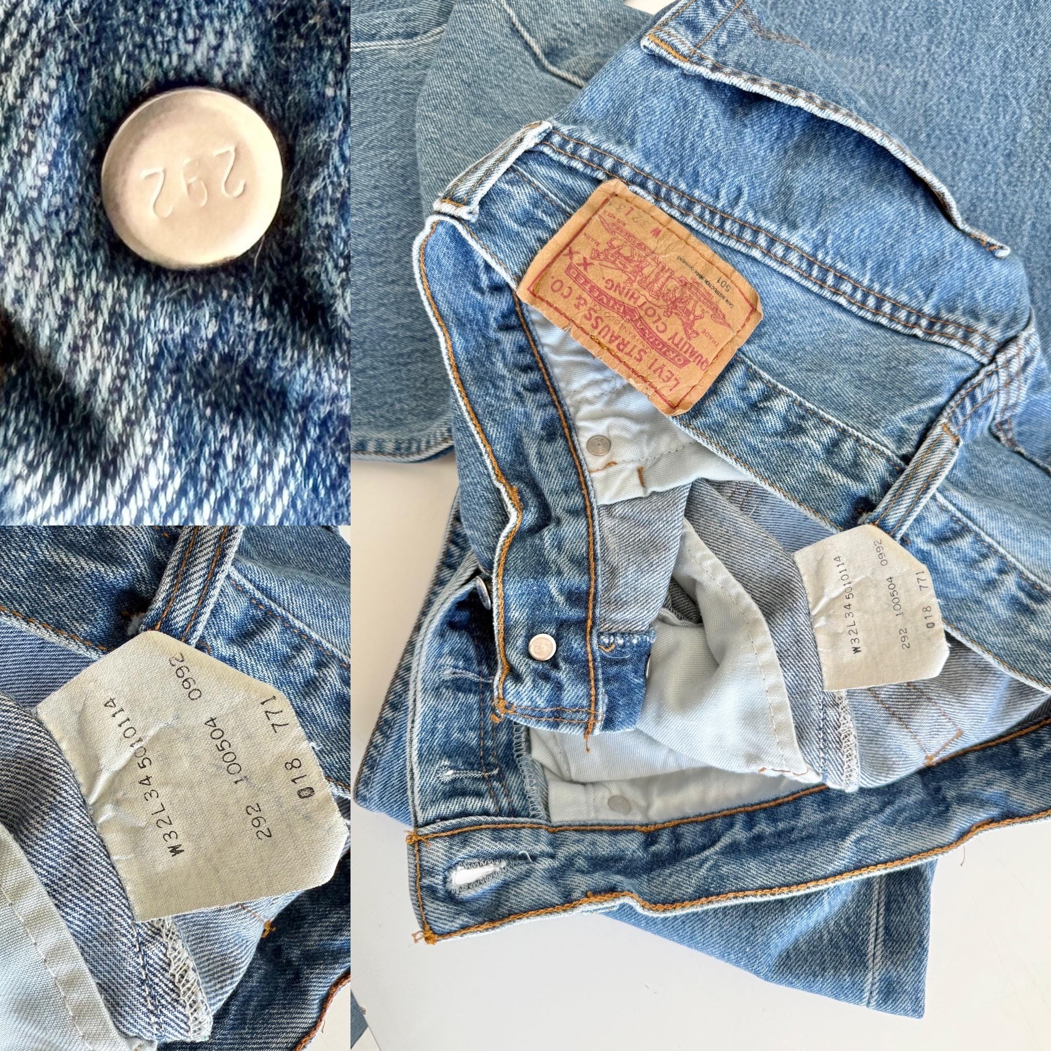 w30 L33 Levis 501 vintage 29-30” waistmedium blue 501s made in Spain 90s straight leg jeans 501