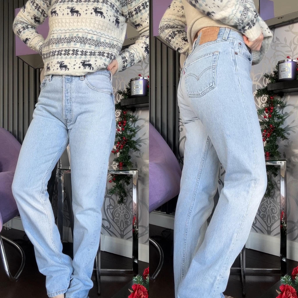 w28 L31 Levi’s Levis 501 vintage light blue shade straight leg jeans made in USA 90s levis 501 vintage 27”/28” waist decuk