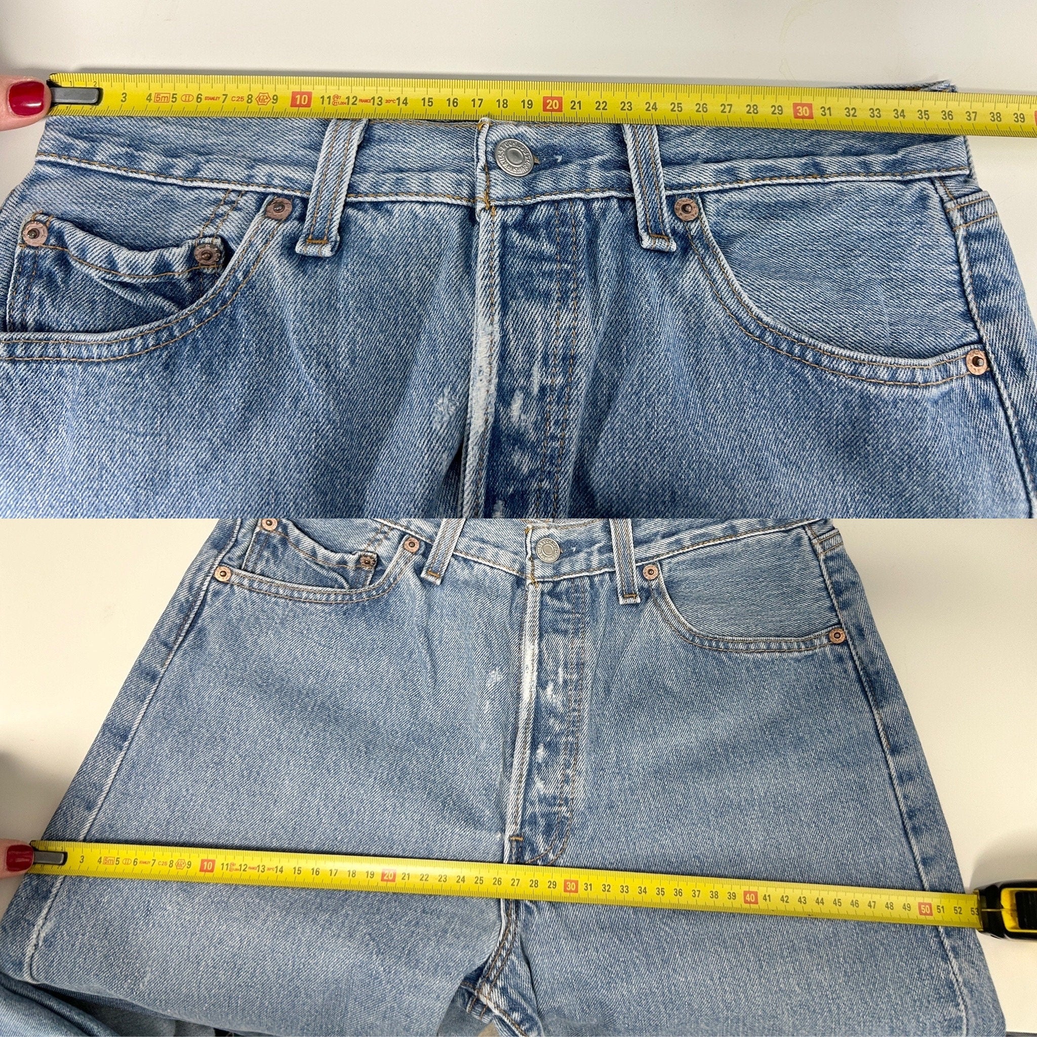 w27 L27 Levis 501 jeans medium blue Levi’s 501 vintage blue 501 vintage Levi’s made 90s made in USA