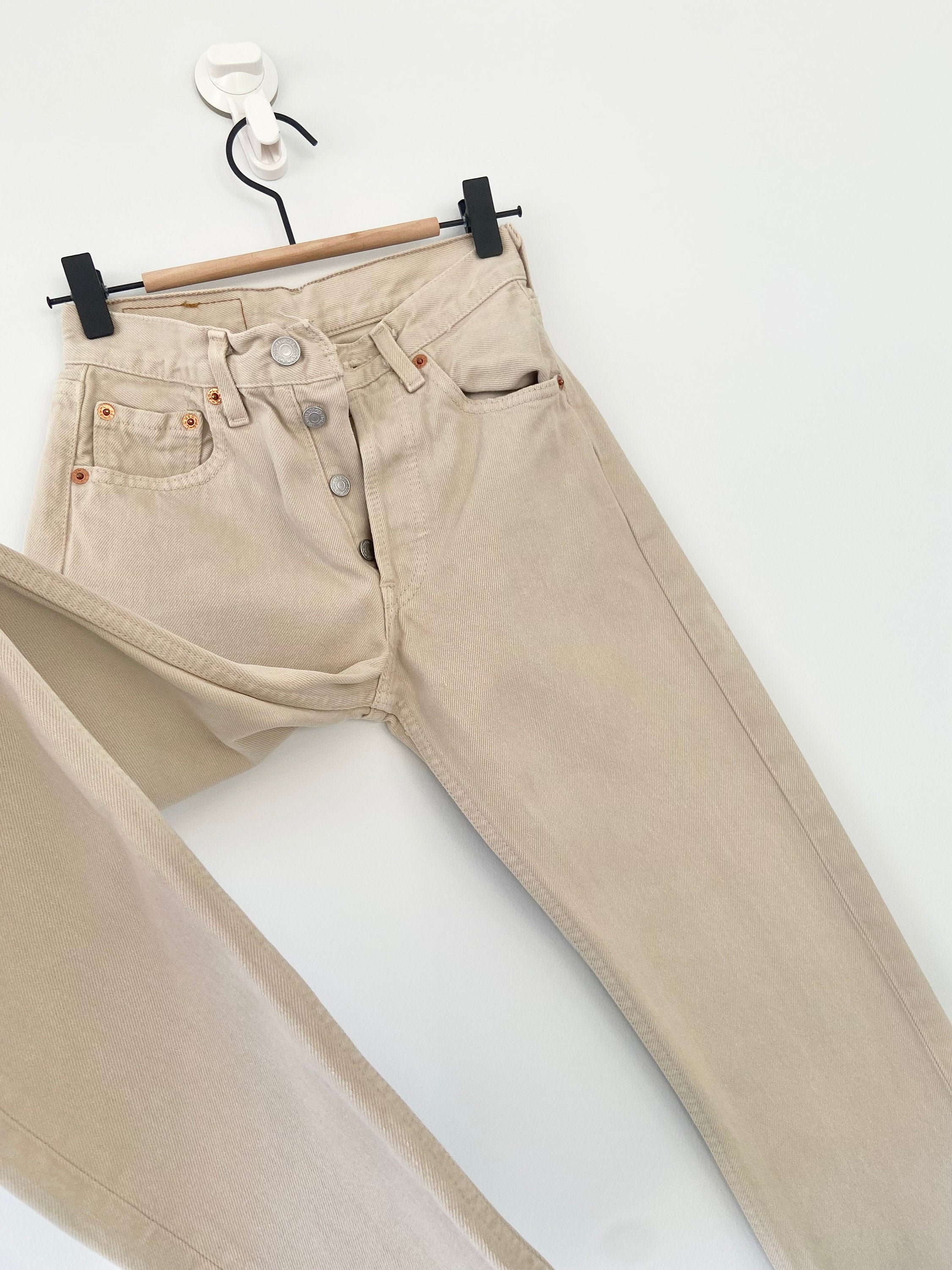 Levis 501 jeans w22 L30 beige denim Levi’s vintage 501 made in France 90s