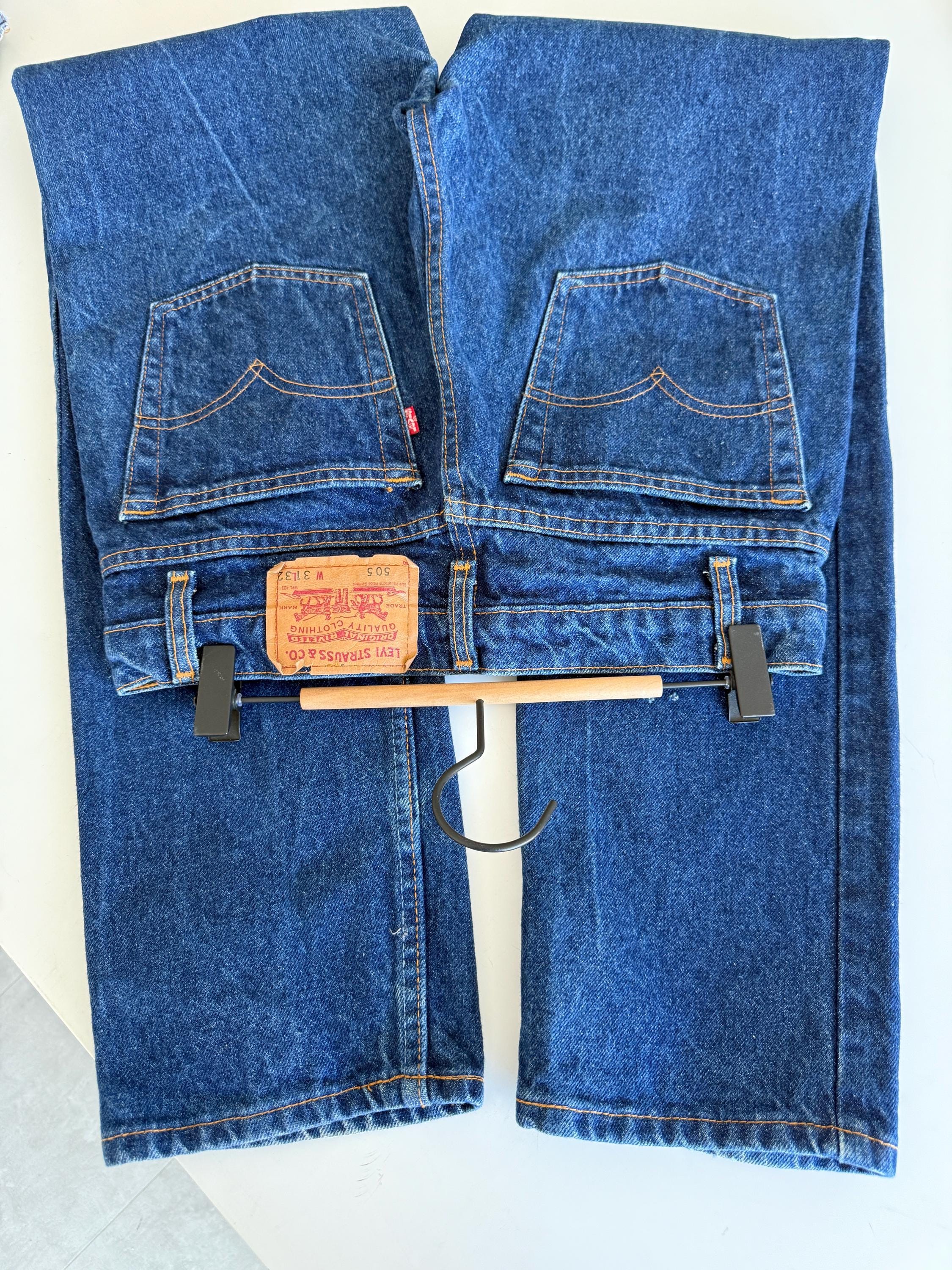 W30 L32 vintage Levis 505 29-30” measured waist raw blue denim made in late 80s