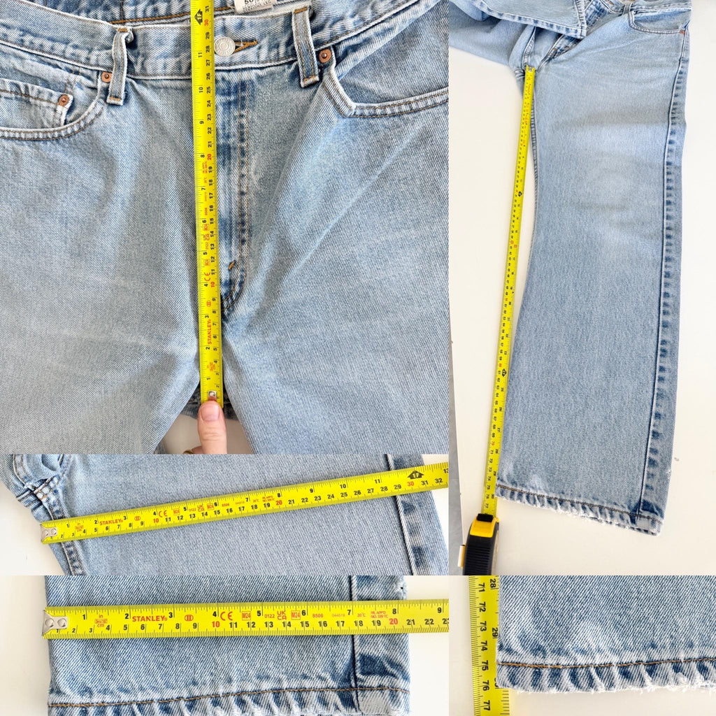 Levis 505s  vintage w30/32 L29 light faded blue 505s made in Columbia 90s straight leg jeans 505 30”/32” waist