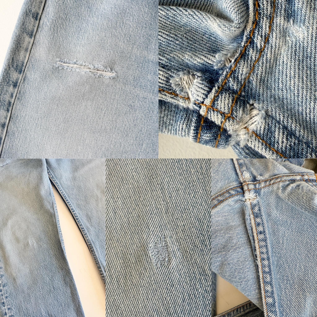 W33 L31 Levis 501 vintage 33” measured waist medium faded blue made in 90s USA