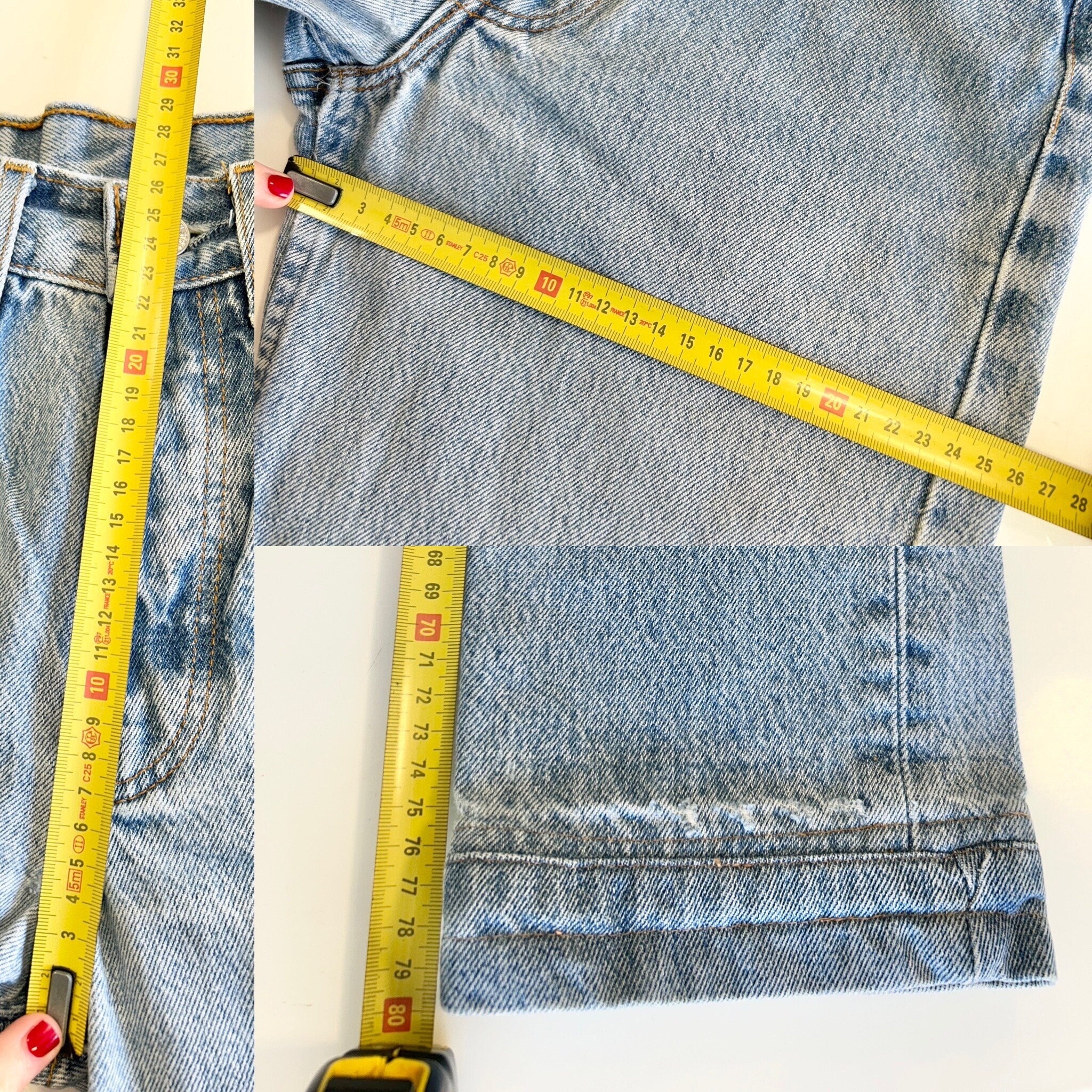 w24 L31 Levis 501 jeans blue faded denim 80s stonewash blue faded blue 501