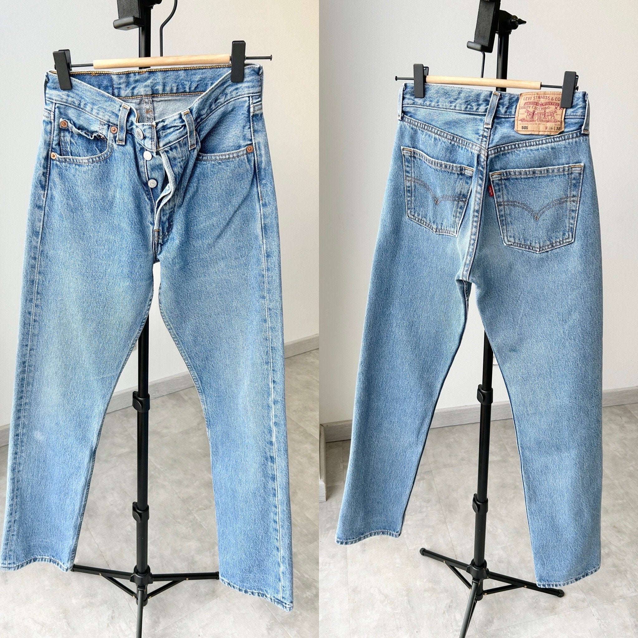 Levis 501 vintage W24 L31 Levi’s blue stone wash faded blue 501 Levi’s made in 90s denim straight leg 501 vintage Levi’s
