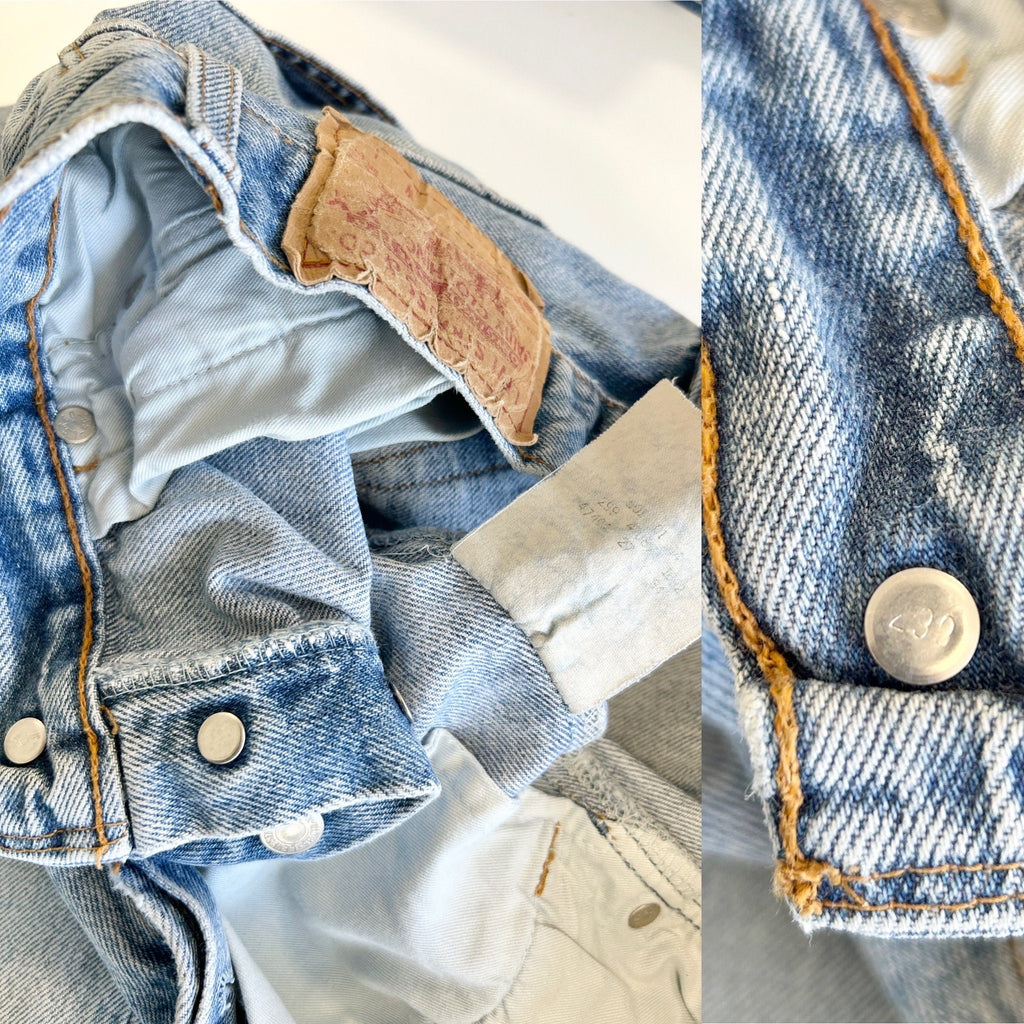 w24 L31 Levis 501 jeans blue faded denim 80s stonewash blue faded blue 501