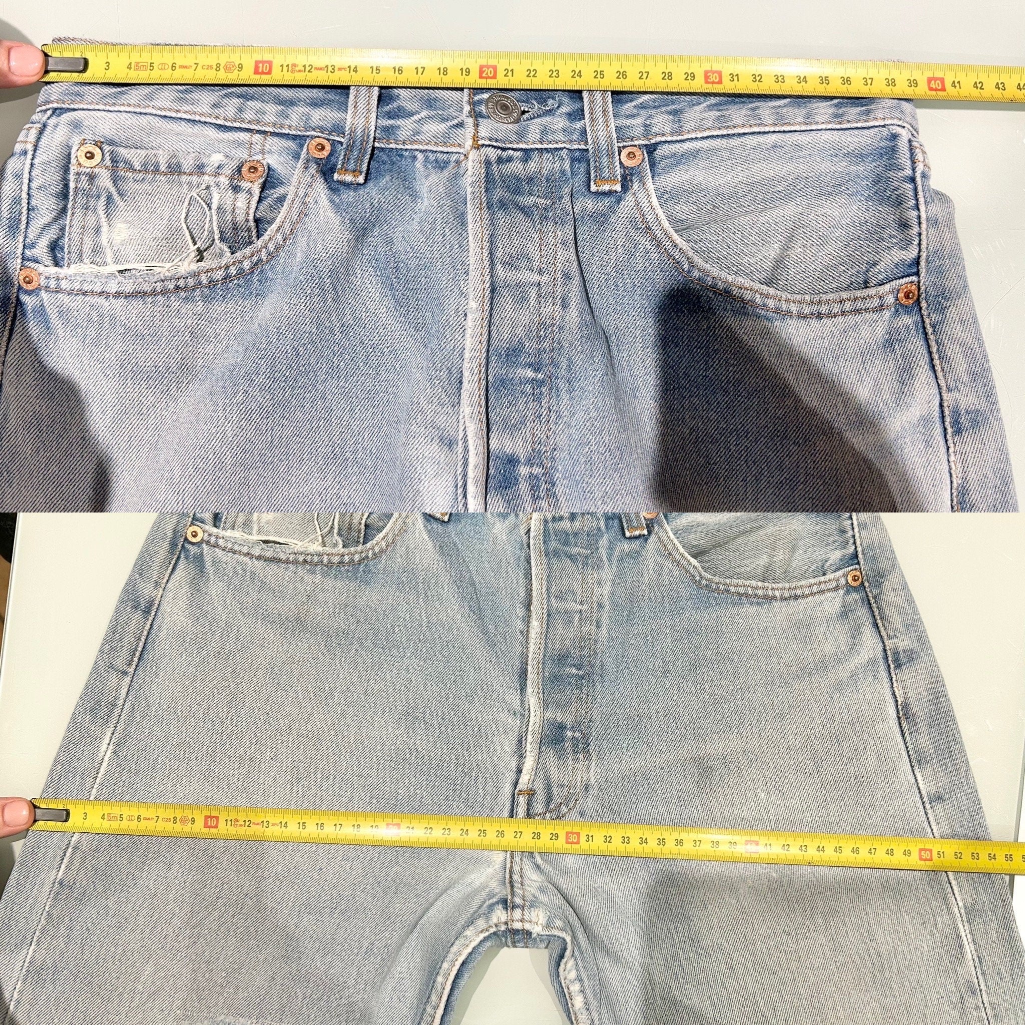 Levis 501 jeans w30 L32 501xx vintage denim stone wash blue faded denim 90s faded blue wash 501 vintage