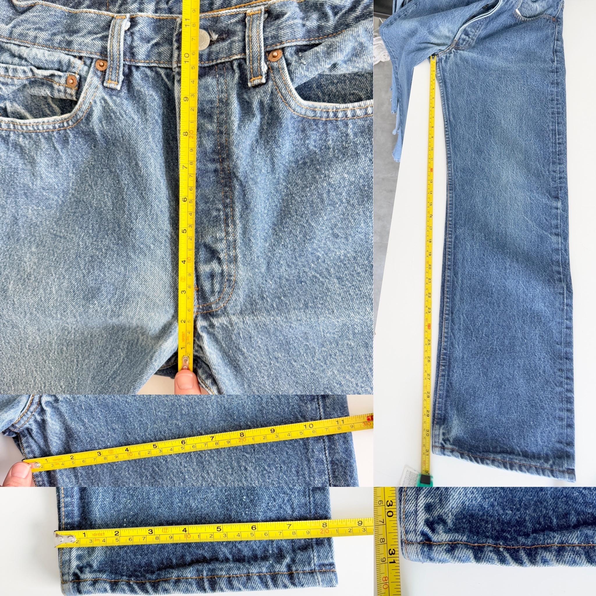 Levis 501s  vintage w30 L31 dark raw blue 501s made in USA 80s straight leg jeans 501 28”/30” waist