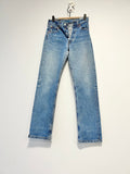 Levis 501 jeans w24 L29 medium blue denim faded blue wash made in USA blue 501 vintage 501s