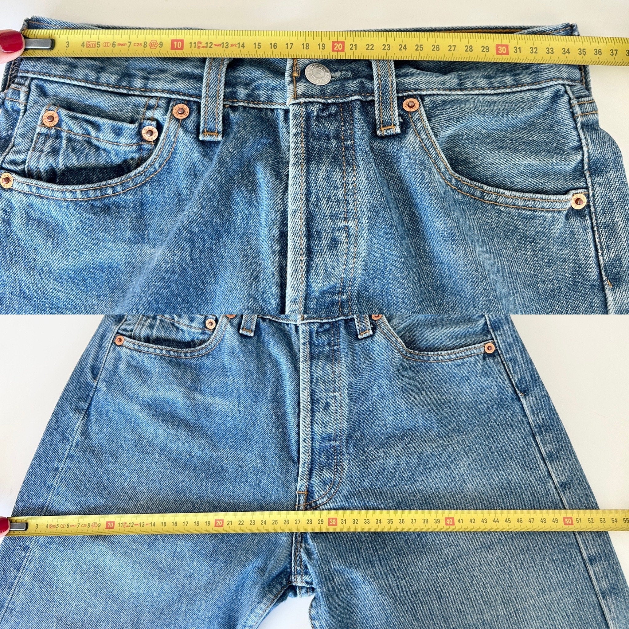 w27 L29 Levis 501 jeans medium blue denim 90s vintage Levi’s 501s blue 501s