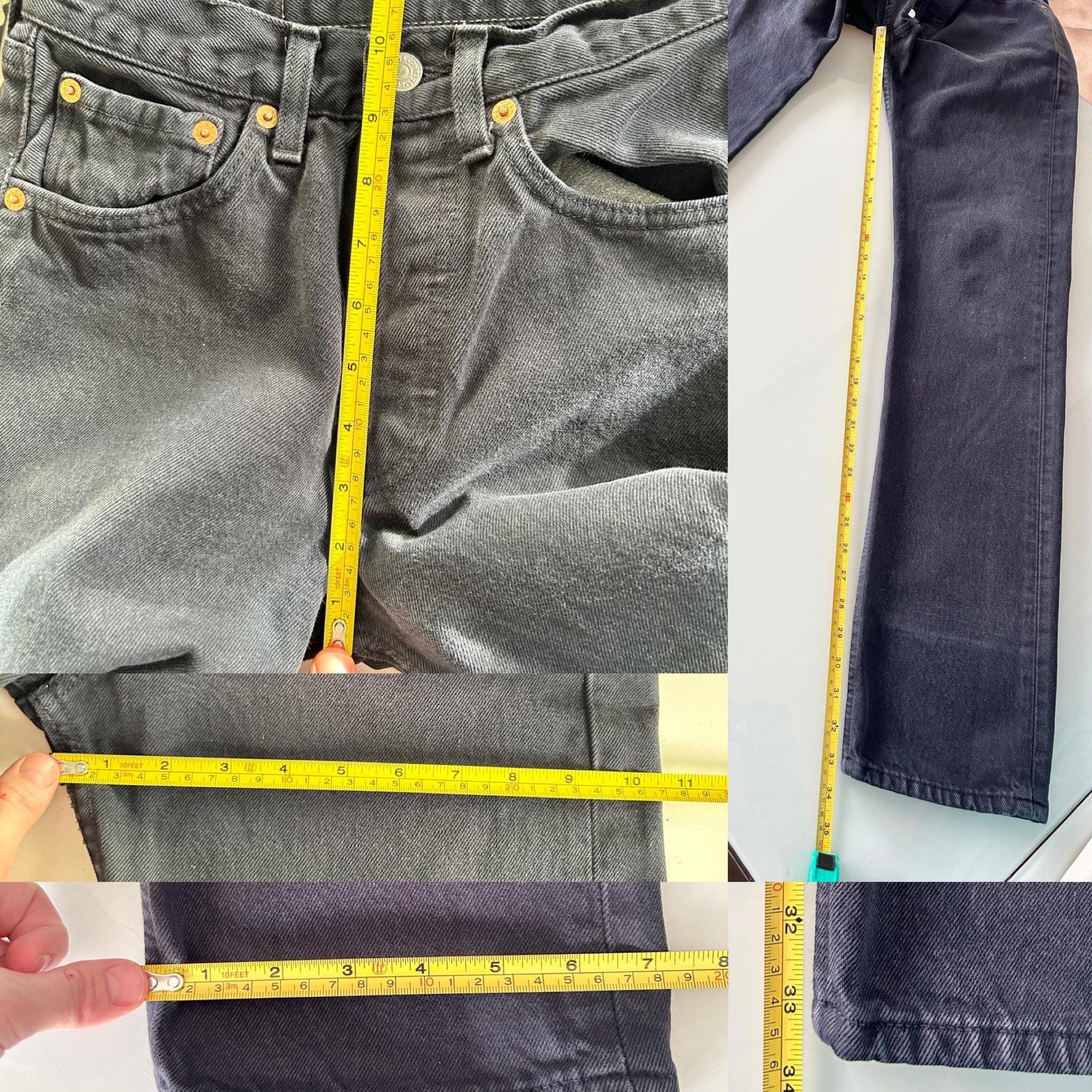 W24 L33 Levis 501 vintage 24” waist black 501s made in France 90s