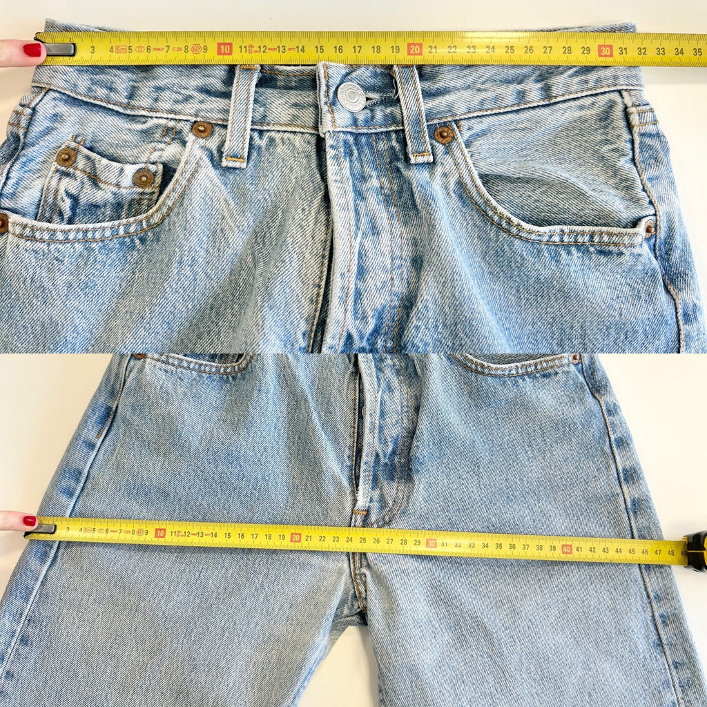 w24 L31 Levis 501 jeans blue faded denim 80s stonewash blue faded blue 501