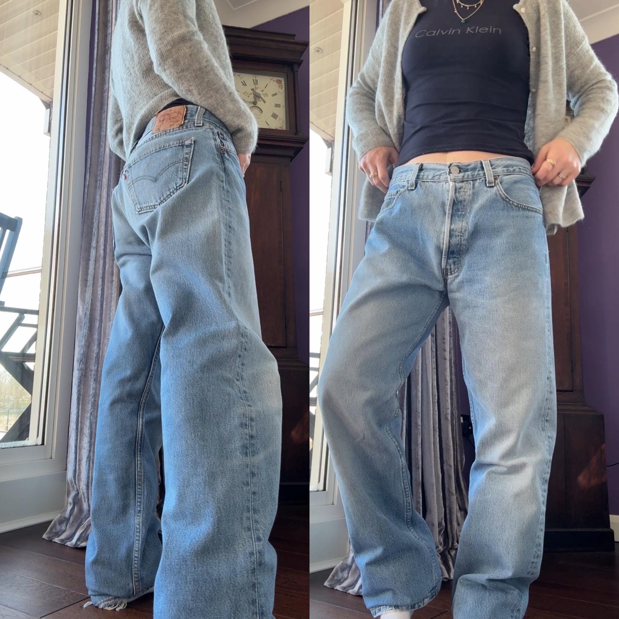 Levis 501 vintage w32 L35 light faded blue 501s made in USA  90s straight leg jeans 501 32” waist