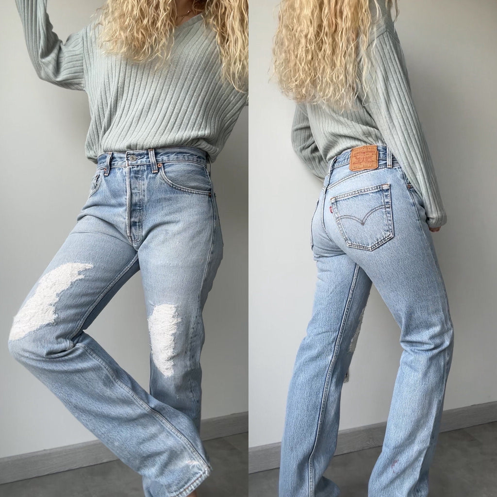 Levis 501 jeans w30 L32 501xx vintage denim stone wash blue faded denim 90s faded blue wash 501 vintage