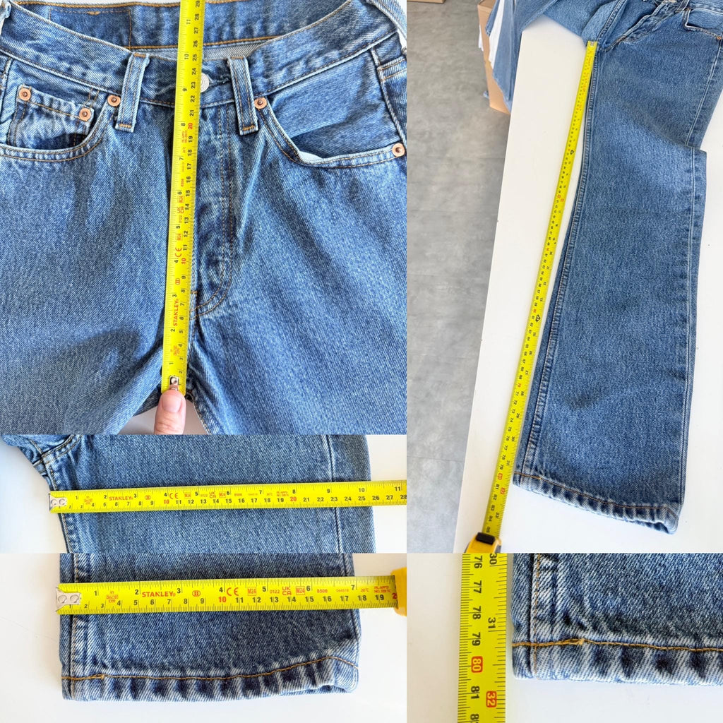 W23 L31 Levis 501 vintage 22-23” measured waist dark blue made in Croatia  Y2K hol