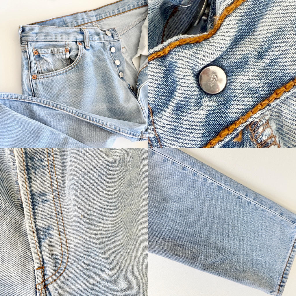 Levis 501s  vintage w29 L29 light blue 501s made in 90s straight leg jeans 501 28”/29” waist