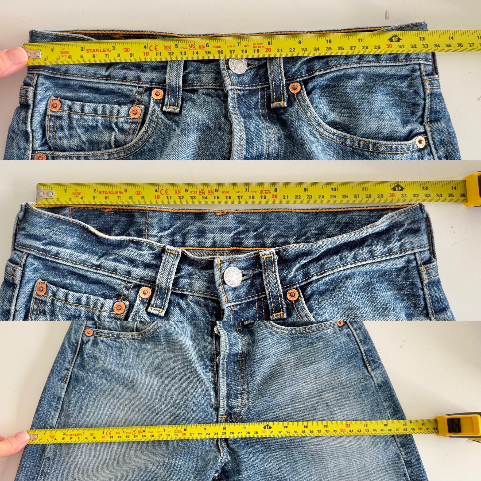 W25 L28 Levis 501 vintage 25” measured waist medium faded blue whiskers made in y2k