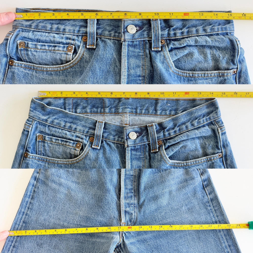 Levis 501s  vintage w30 L26 medium blue 501s made in USA 80s straight leg jeans 501 28”/30” waist