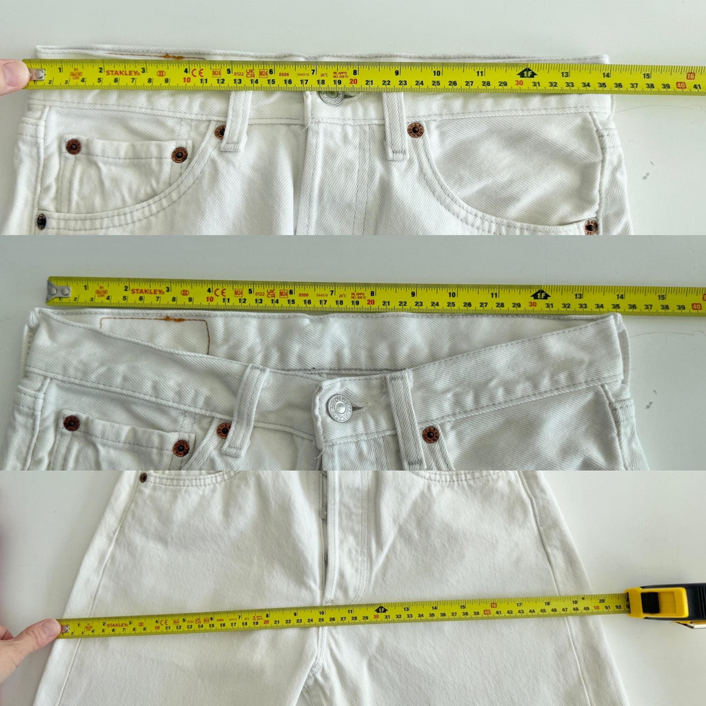 W28 white Levis 501 vintage shorts 27-28” measured waist made in Y2K