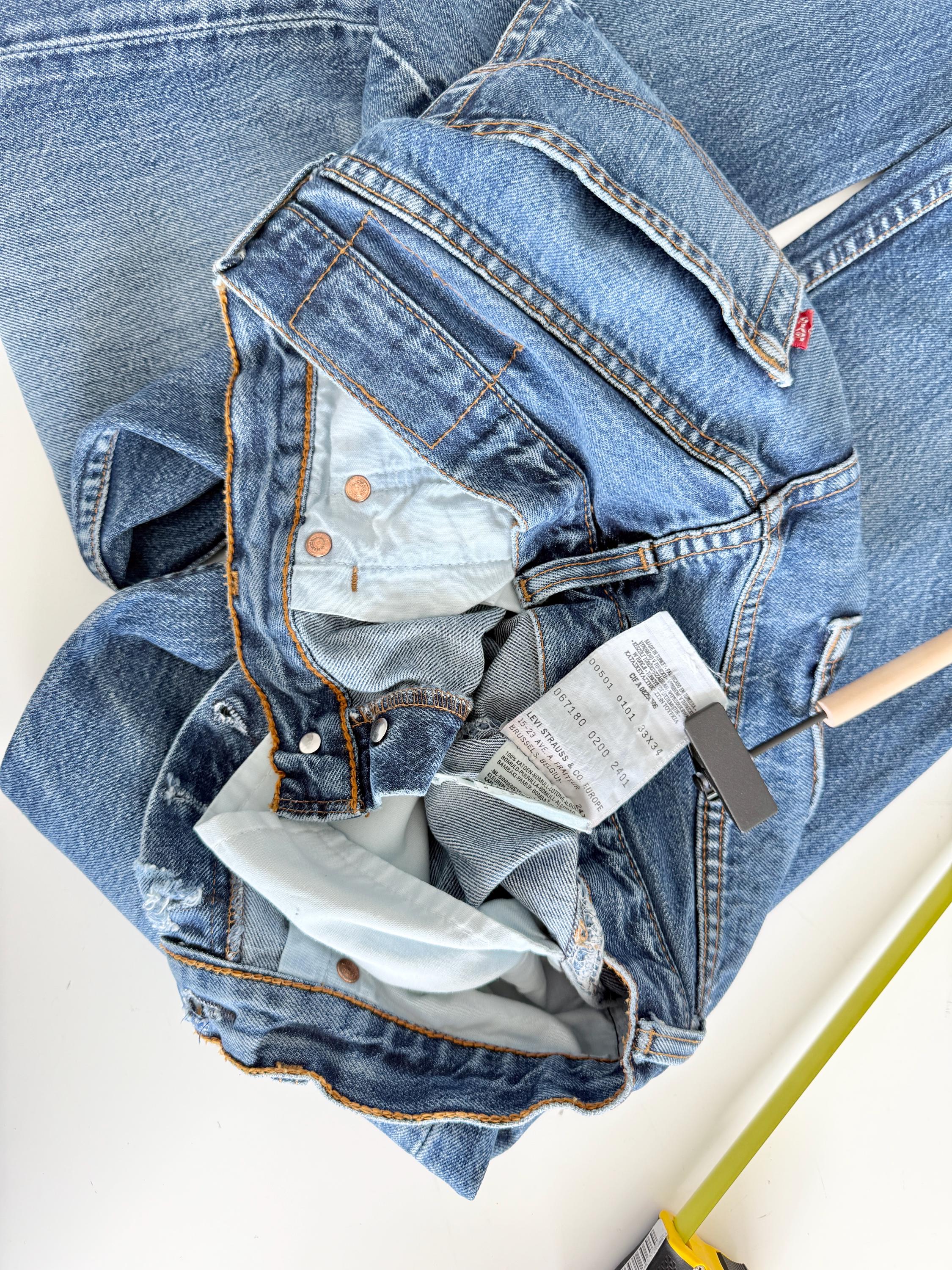 W30 L32 Levis 501 vintage 29-30” waist dark faded blue 501s made in turkey