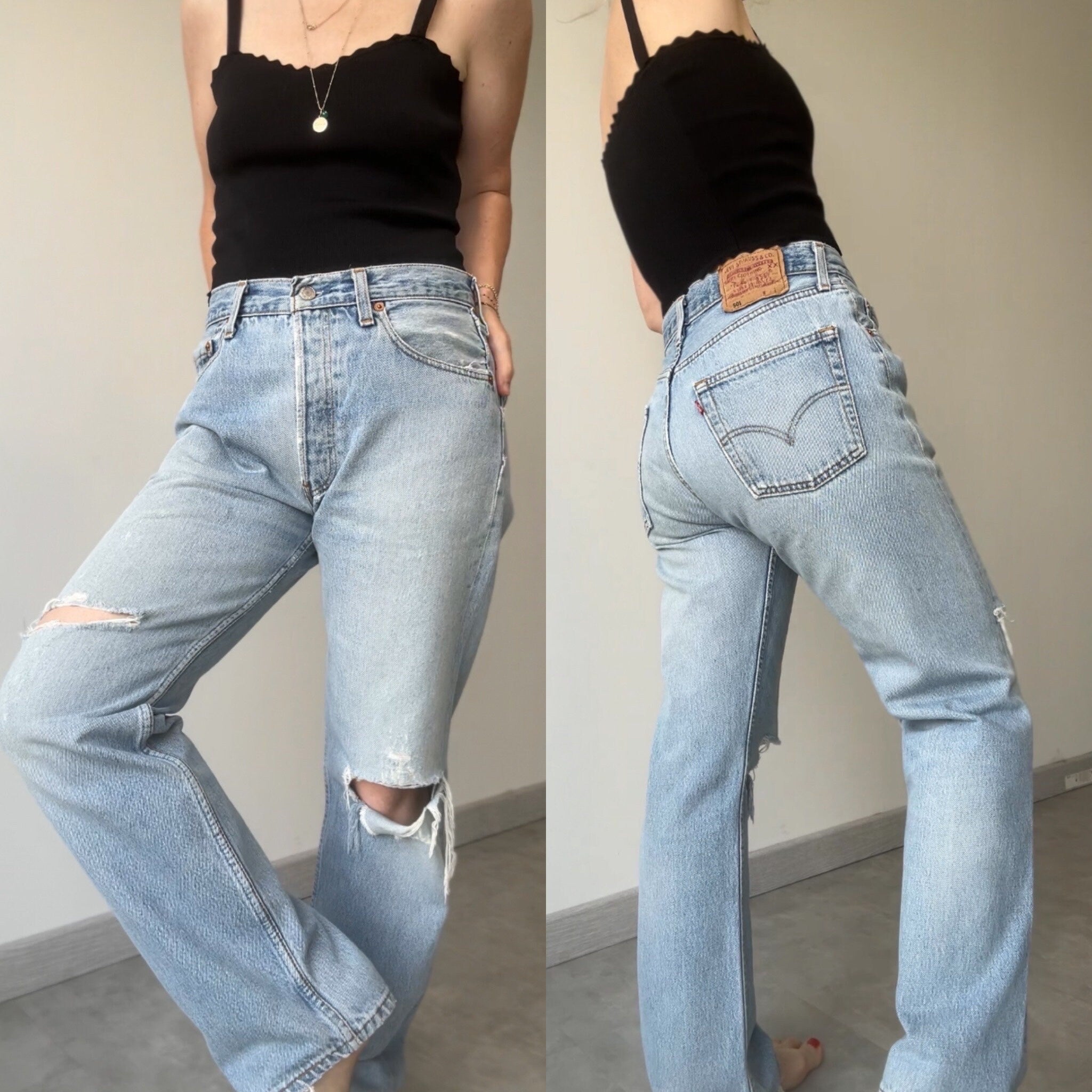 Soft Levis 501 vintage w31 L28 Levi’s light blue faded blue made in U.K. 90s straight leg 501 vintage Levi’s 501