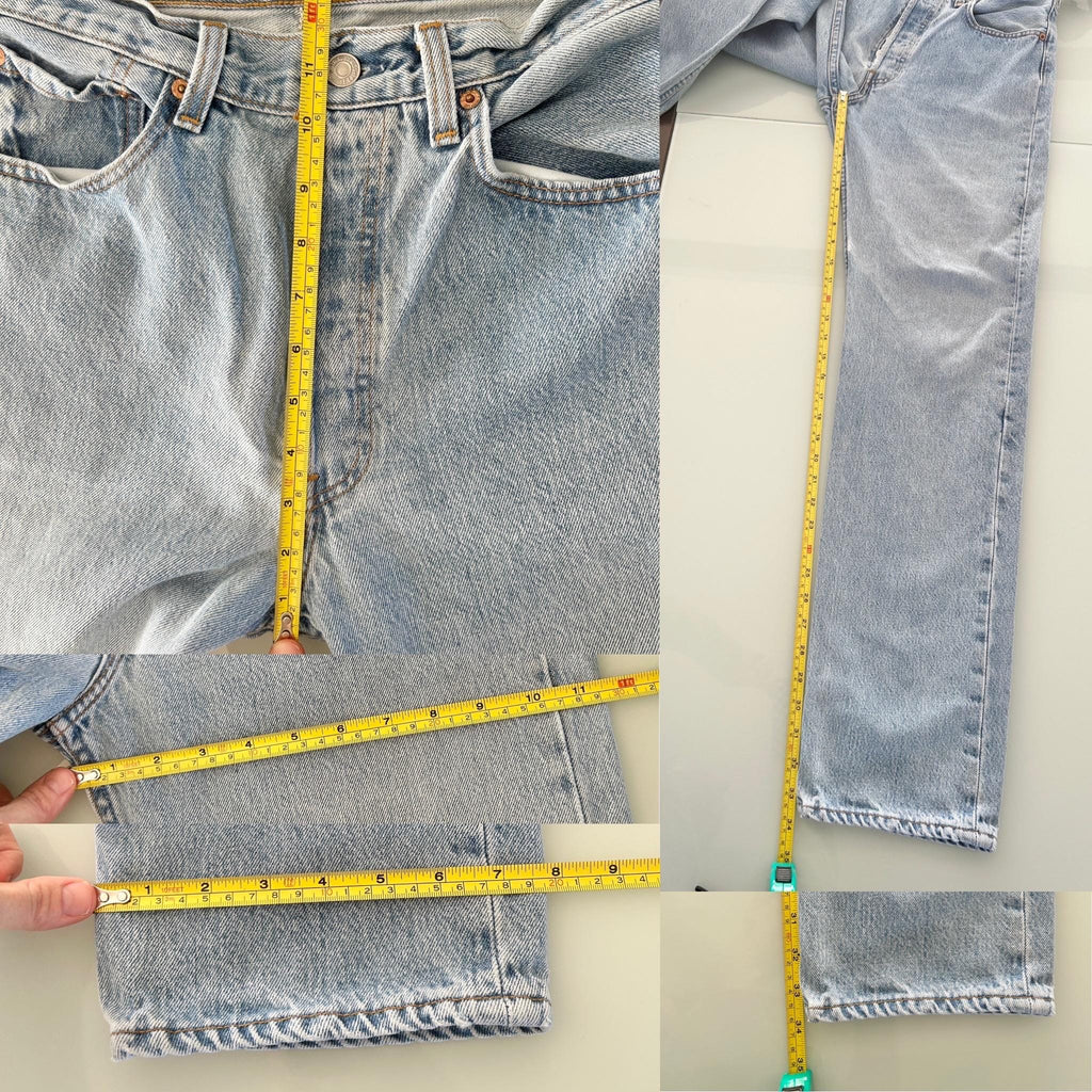 Levis 501 vintage w30 L33 Levi’s light blue fade straight leg USA 90s Levi’s 501 vintage 501  30”29” waist