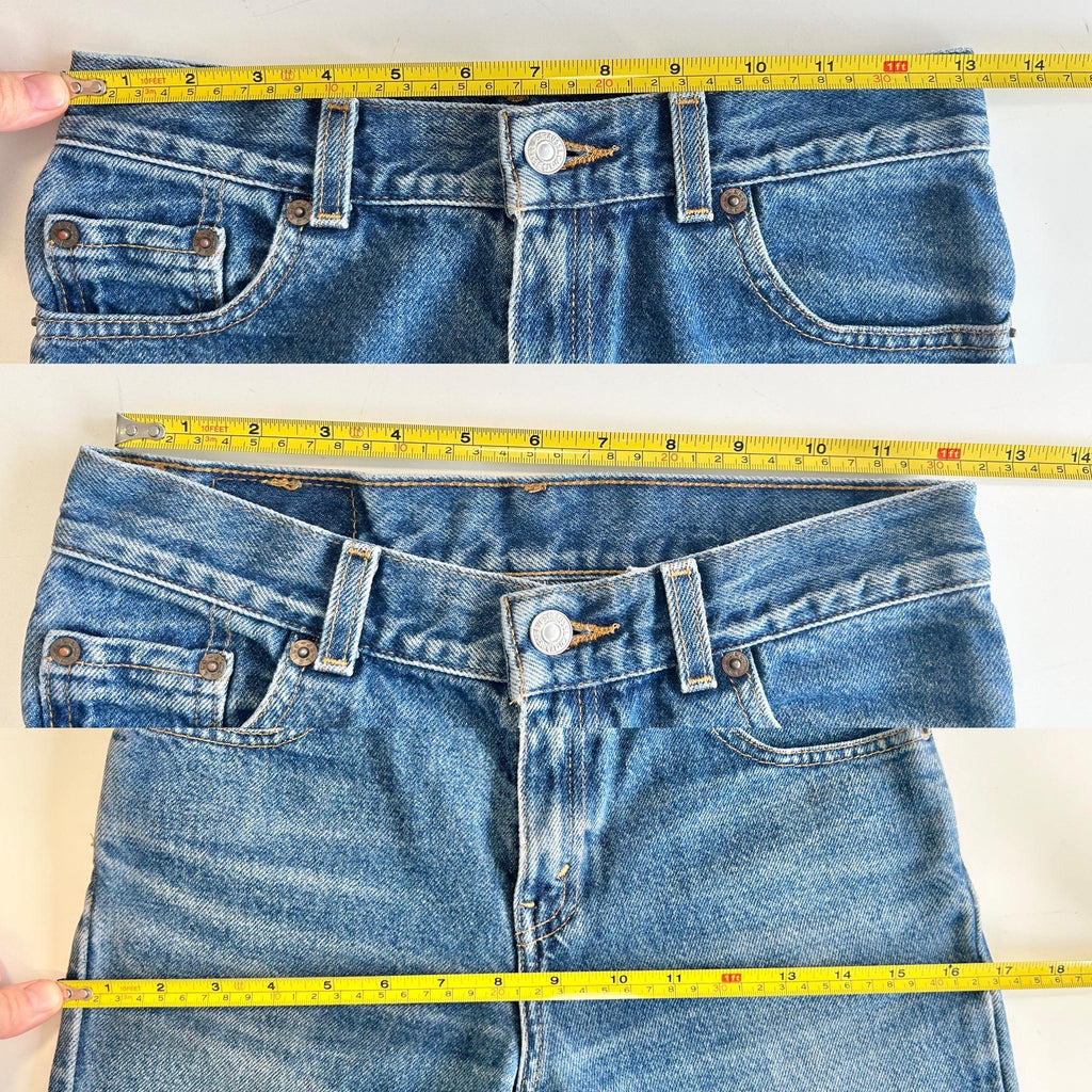 Levis 518 vintage w24 L27 Levi’s dark faded blue faded blue straight bootcut made in 90s 518 vintage 501  24” waist