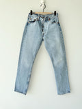 W27 L29 Levis 501 vintage 26-27” measured waist light faded blue 501s made in France 90s