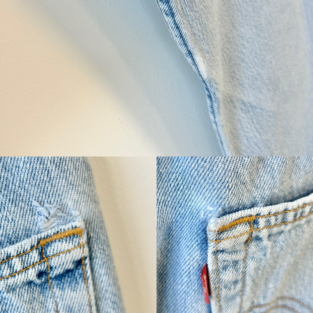 Levis 501 vintage w30 L33 Levi’s light blue fade straight leg USA 90s Levi’s 501 vintage 501  30”29” waist