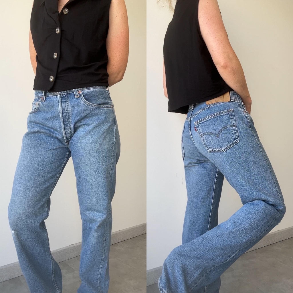 w29 L31 Levis 501 vintage Levi’s medium blue straight leg Levi’s 501 made in USA vintage Levi’s 501  (29” waist)